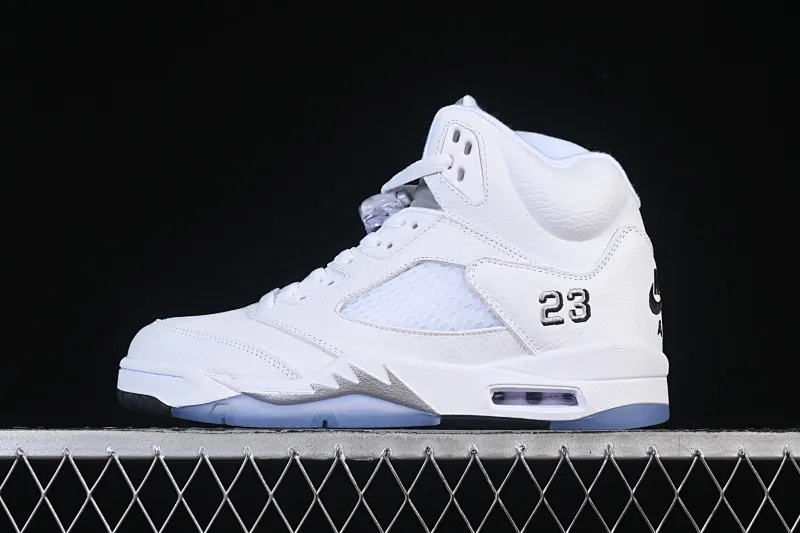 All categories Air Jordan Jordan series basketball shoes Air Jordan 5 Air Jordan 5 Retro "White Metallic" AJ5 Joe 5 Silver HQ7978-103